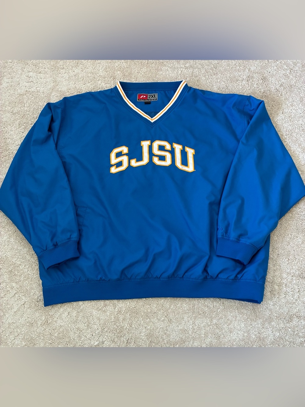 SJSU San Jose State Pro Player Pullover Windbreaker 2XL Blue